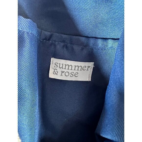 Summer & Rose Rope Handle Square Patterned Tote Bag. Blue & White. Size 14 x 16. - Picture 4 of 8